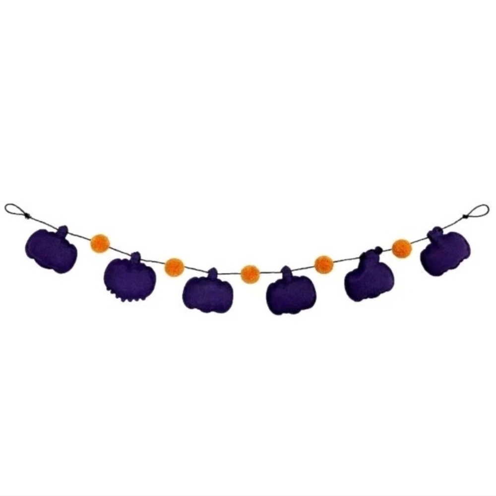 Marvel Halloween Pumpkin Garland 48 In Felt Fabric Spooky Season Home Decoration - Picture 2 of 8
